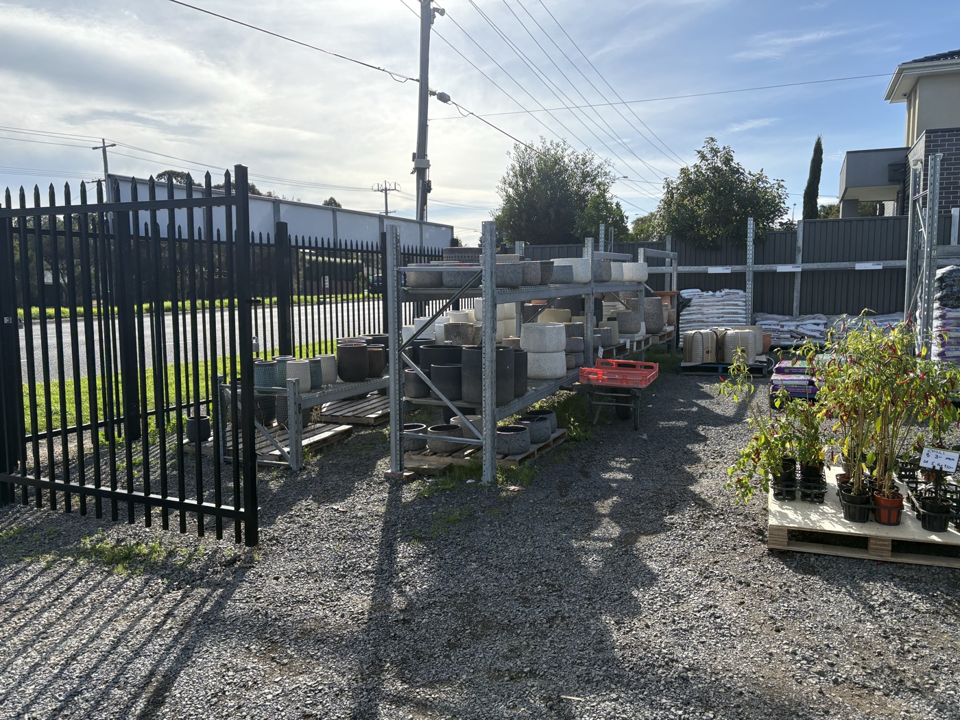 A full view of Presti Nursery — a wonderful mix of plants and rustic character